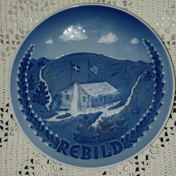 Vintage B&G Denmark Rebild Blue and White Collector's Plate - Picture 2 of 4